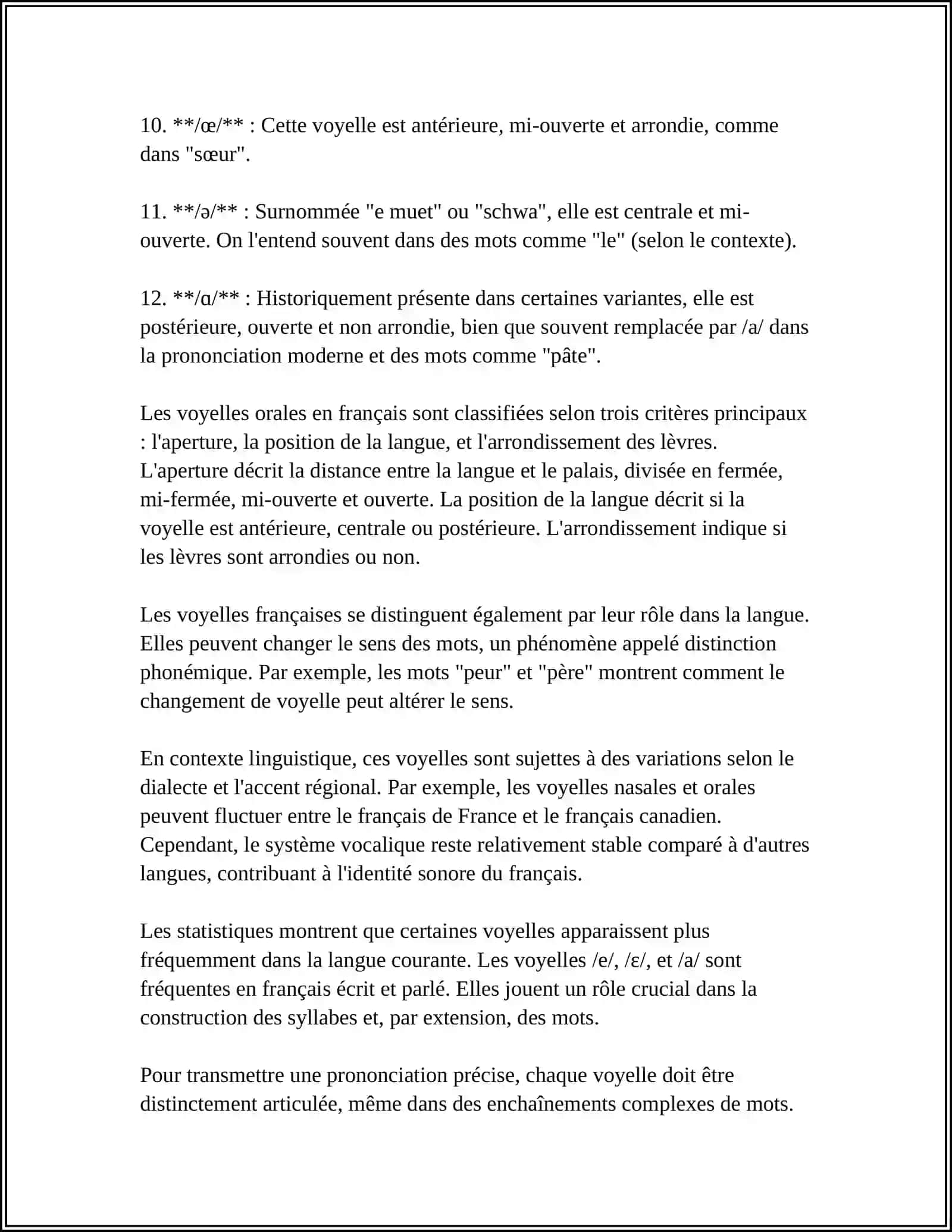 LES VOYELLES DANS LA LANGUE ÉTUDIE 4