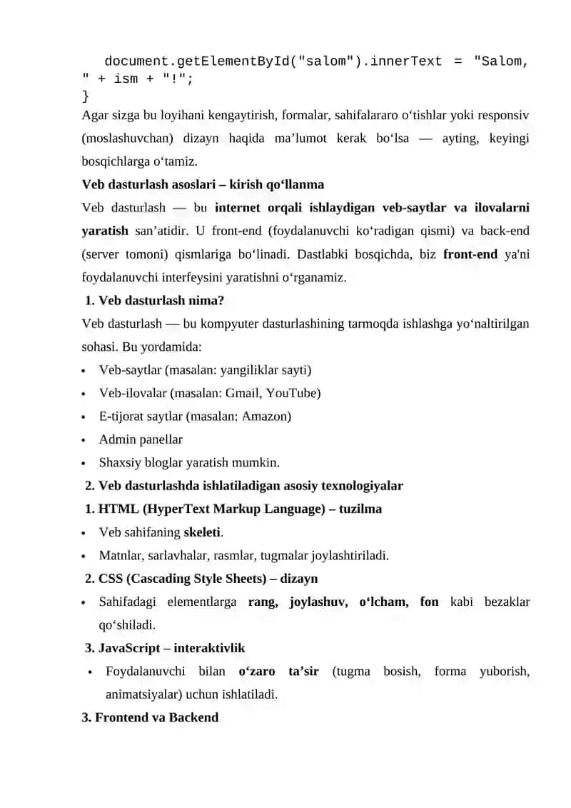 Veb dasturlash asoslari 4