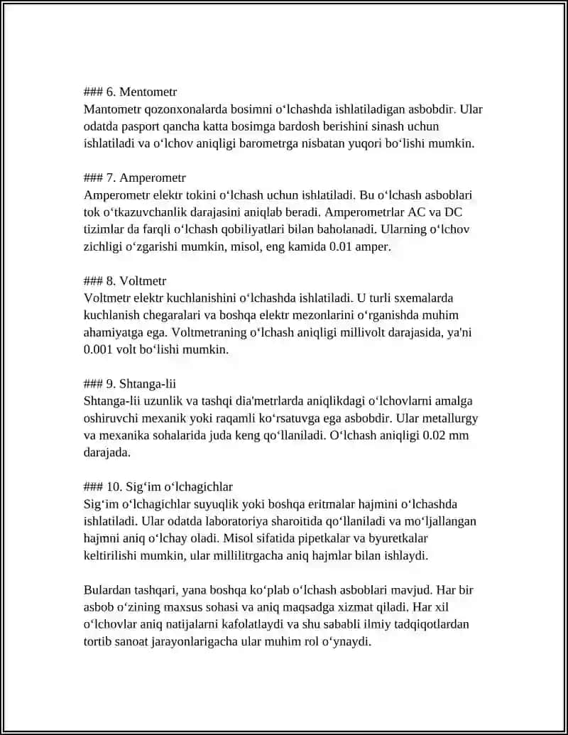 OʻLCHASH ASBOBLARI VA ULARNING TURLARI 4