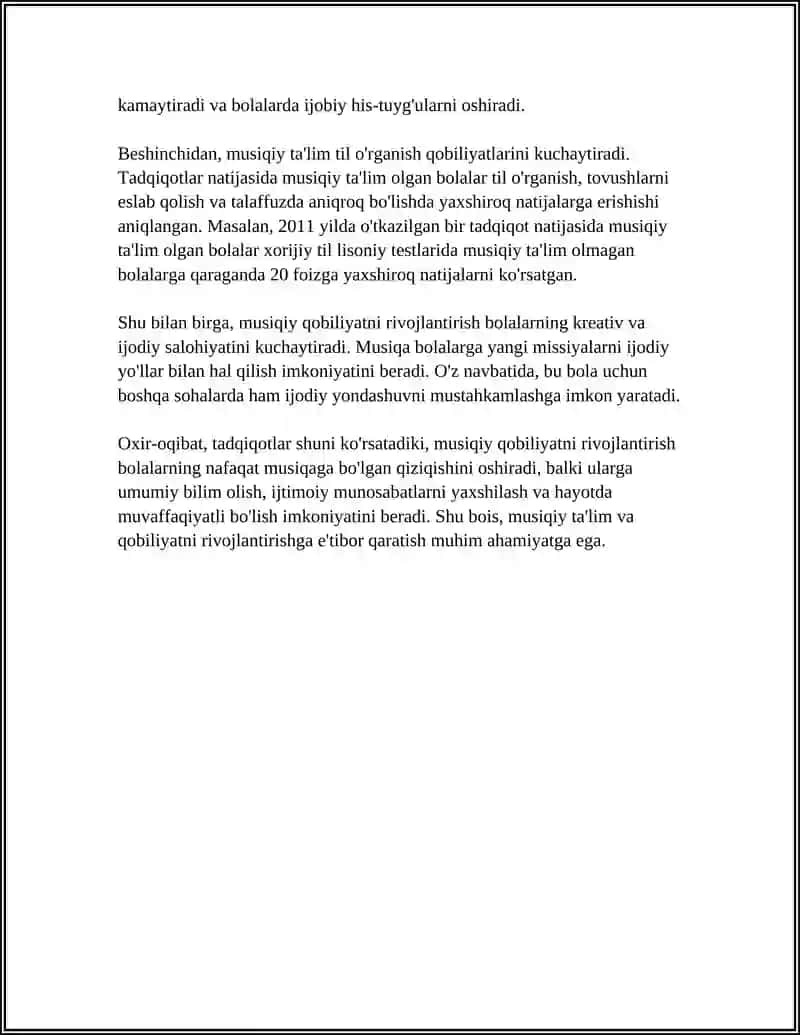BOLALARNI MUSIQAVIY QOBILIYATINI RIVOJLANTIRISH 4
