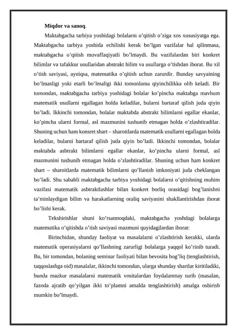 ELEMENTAR MATEMATIK TASAVVURLARNI SHAKLLANTIRISH 4