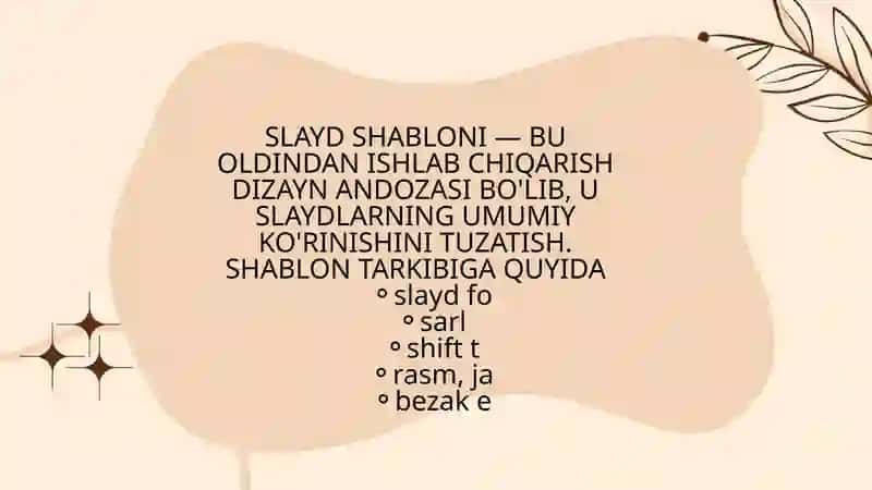 Slayd shablonlaridan foydalanish 4