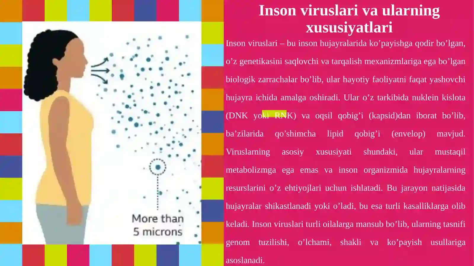 Epidemiya va pandemiyaga olib kelayotgan inson viruslari, ularning tarqalishi, profil 4