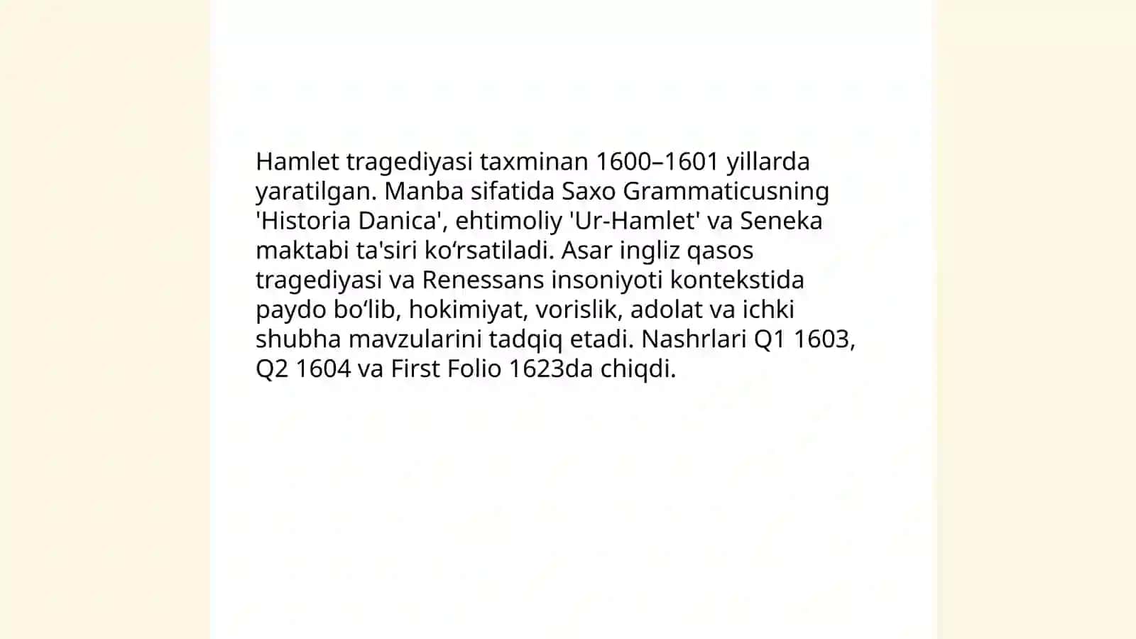 Uilyam Shekspirning hayoti va ijodiy faoliyati: qisqacha tahlil 4