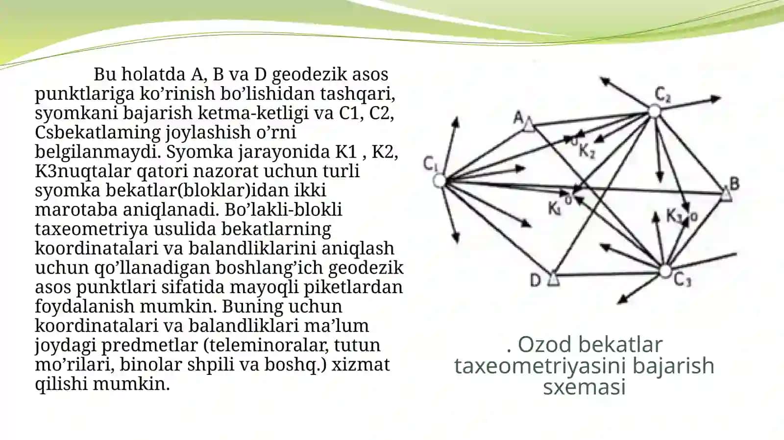Elektron taxeometrik tasvirga olish (syomka)nibajarishtexnologiyasi 4