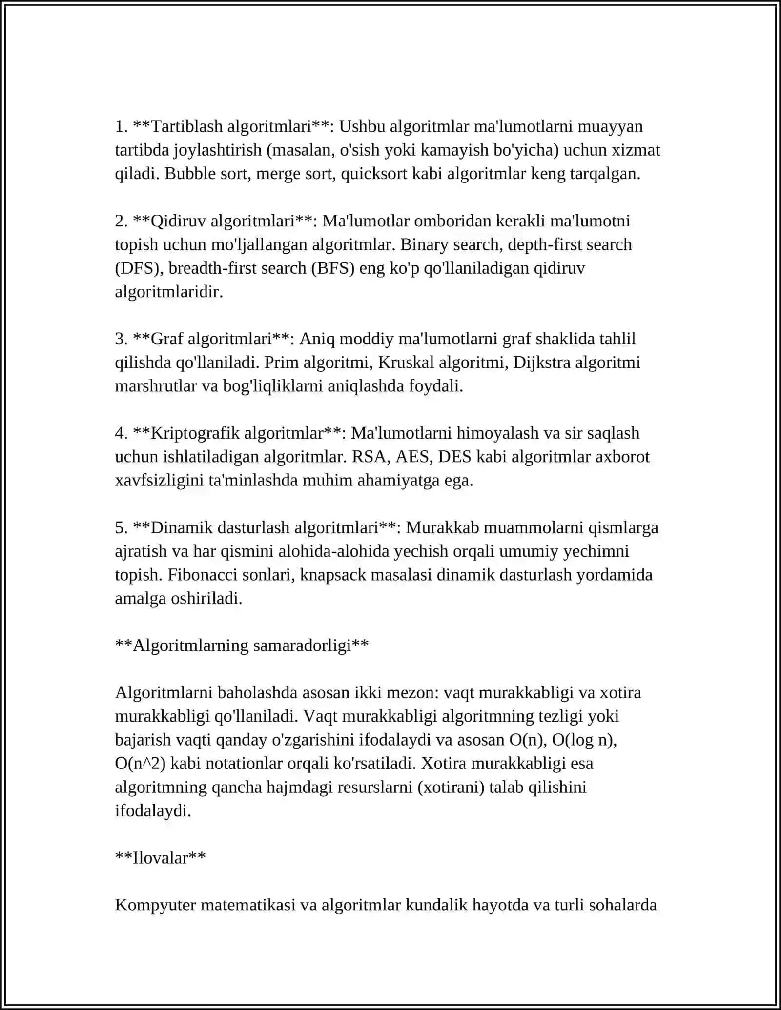 KOMPYUTER MATEMATIKASI TIZIMLARI 4
