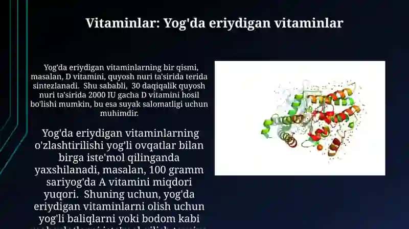 Oqsillar, Fermentlar, Vitaminlar 4
