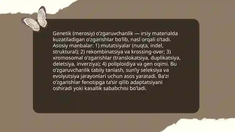 O’zgaruvchanlik va uning xillari 4