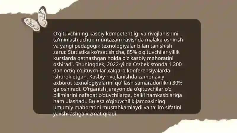 Pedagogik fikirlar taraqqiyotida o'qtuvchining mahorati masalari 4