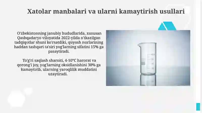 Yogʻ va moylarning nur sindirish koʻrsatkichini aniqlash 4