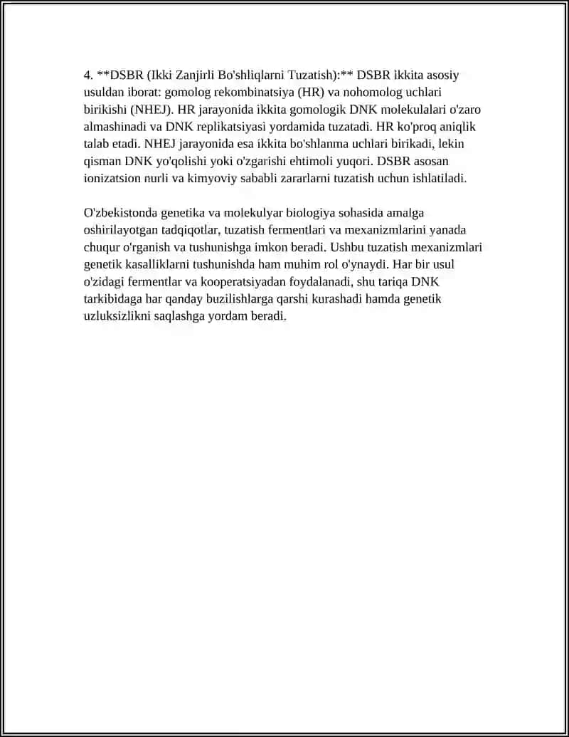 REPARATSIYA FERMENTLARI FAOLIYATINING XILMA-XILLIGI.BIORITM,GOMEOSTAZ,REGERENERATSIYA 4