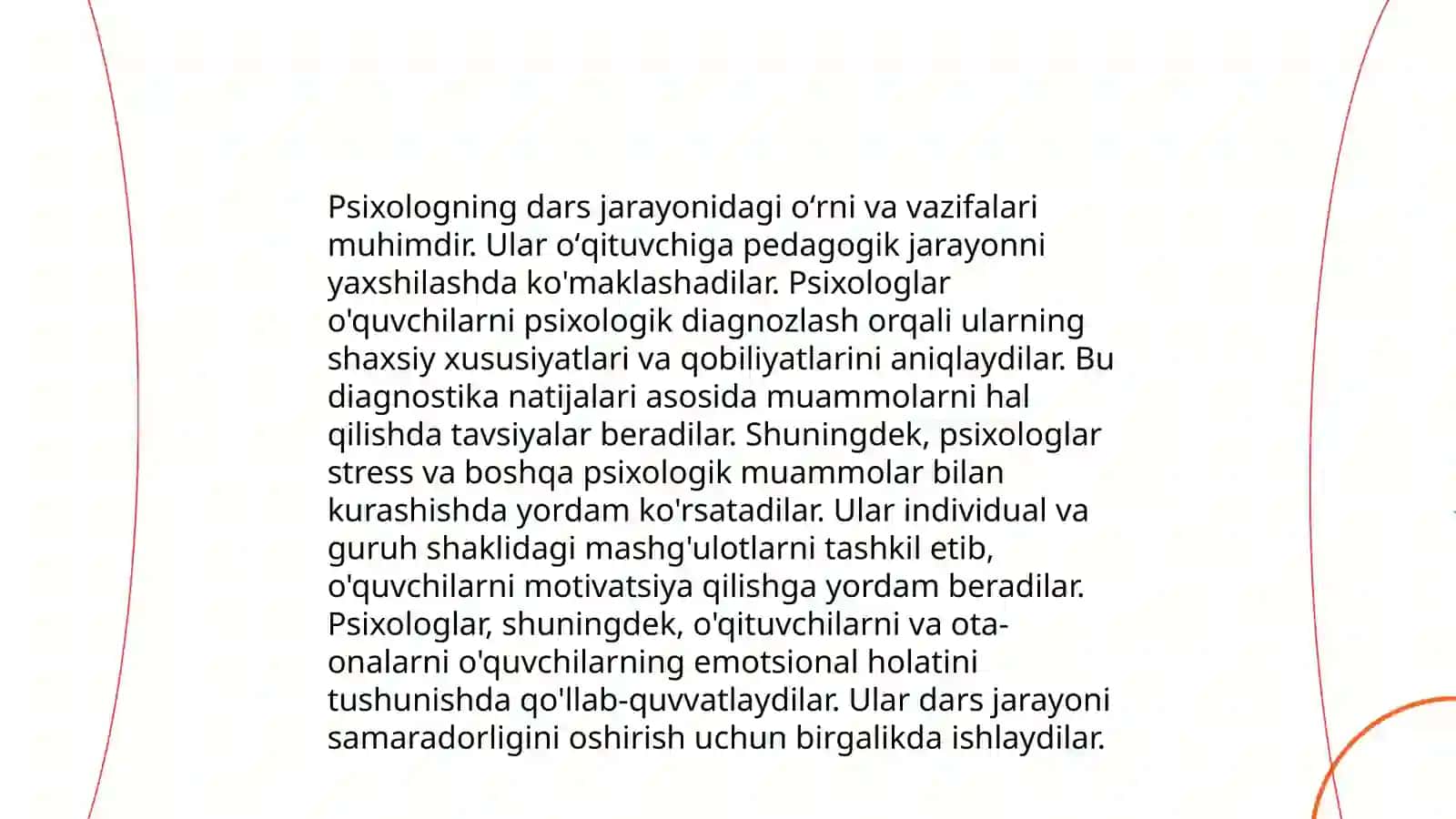 Imkoniyati cheklangan bolalarni oʻqitish va dars jarayonini tashkil etishda psixolikning vazifasi 4