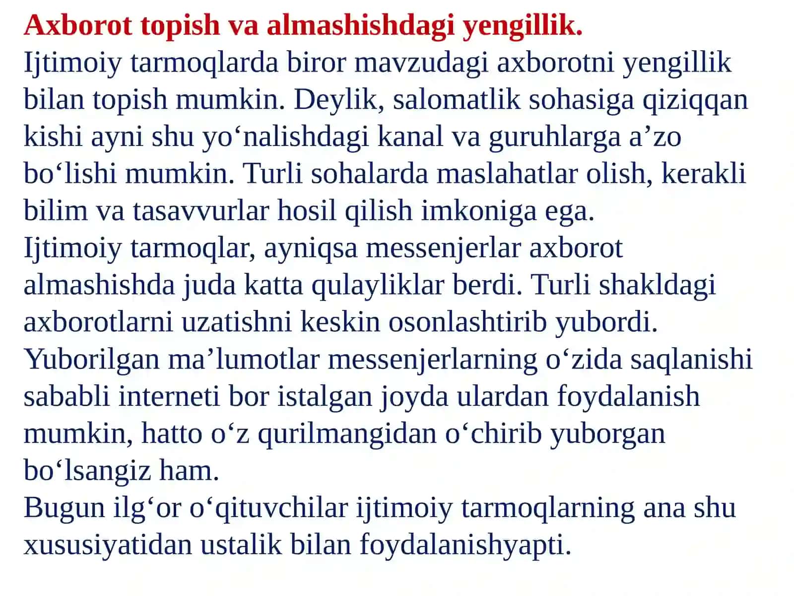MEDIA MAYDON VA INTERNET IMKONIYATLARI 4