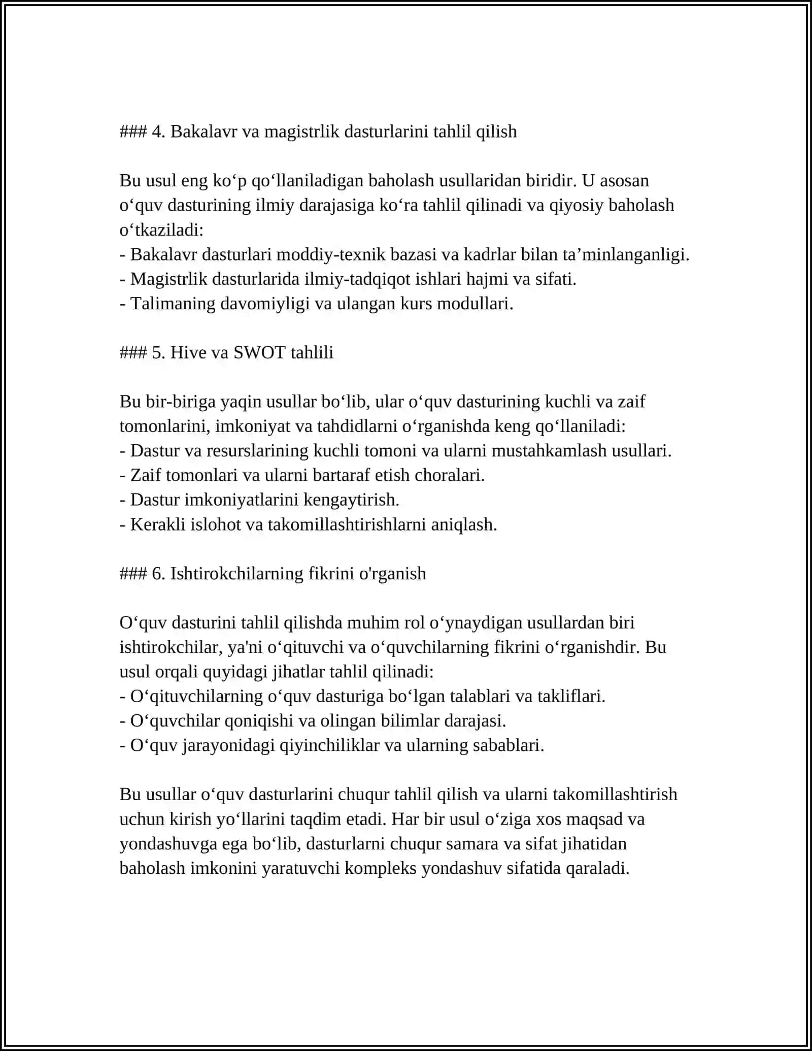 OʻQUV DASTURI TAHLILI 4