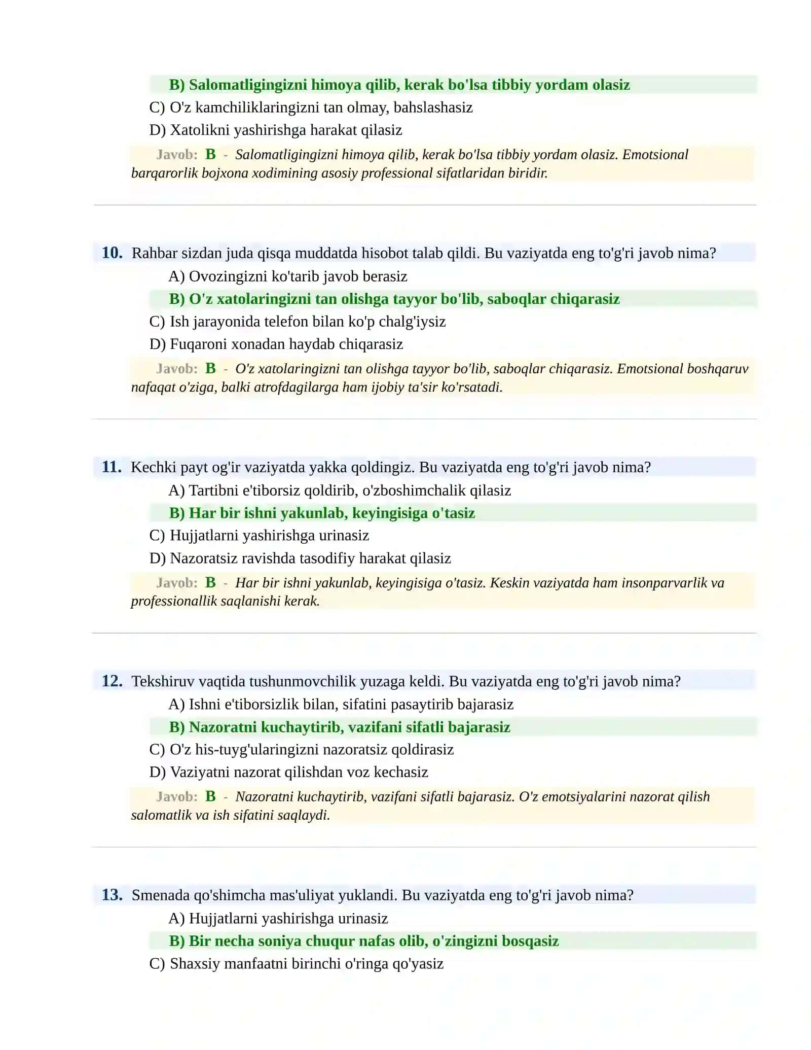 BOJXONA XIZMATIGA ISHGA KIRISH PSIXOLOGIK SINOV Testlari 4