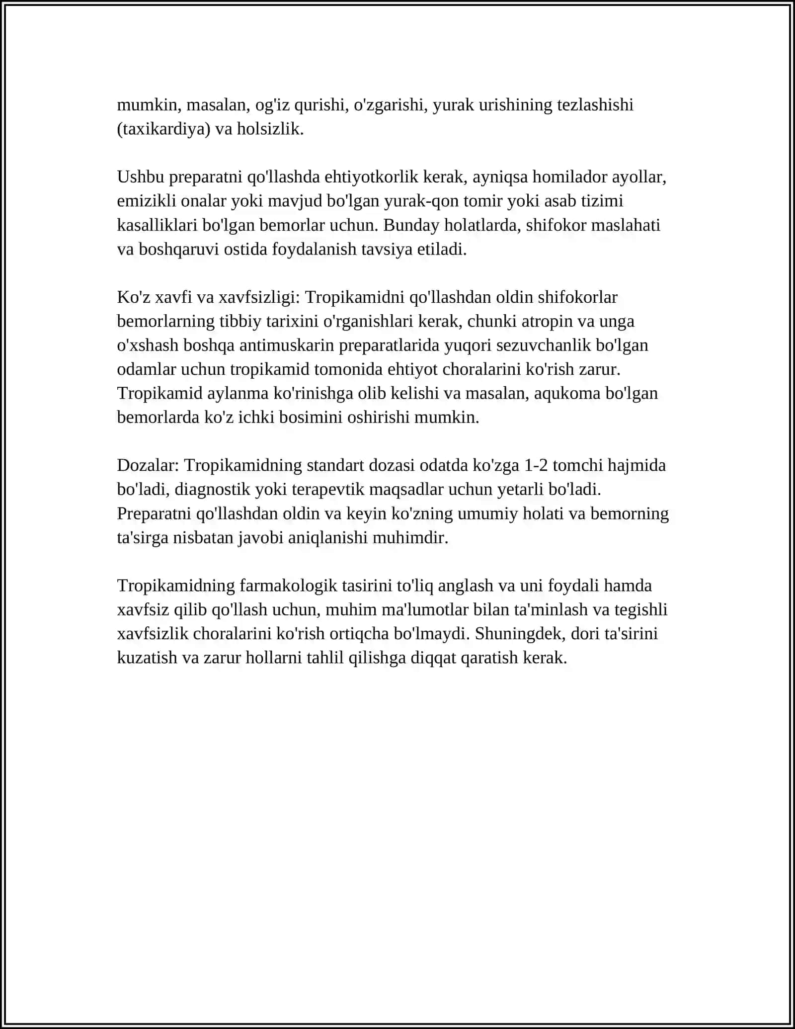 TROPIKAMID DORI VOSITASINING FARMAKOLOGIYASI 4