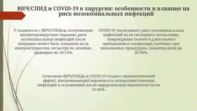Внутрибольничнаяинфекция.ПроблемаСПИДаи COVID-19 вхирургии 4