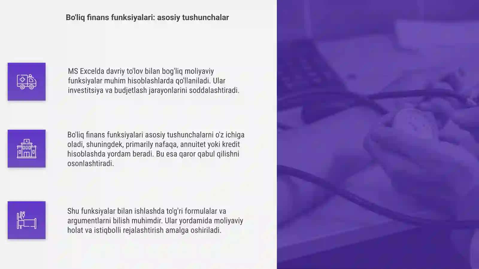 MS Excelda davriy tõlov bilan boğliq finans funksiyalarga doir masalalar 4