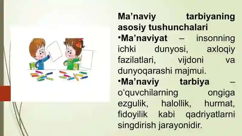 O’quvchilarning Darsdan tashqari tarbiyaviy jarayonlarda manaviy ishlarni tashkil etish 4