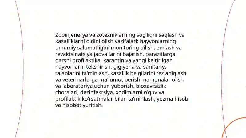 Zooinjenerya va zotexniklarning vazifalari 4