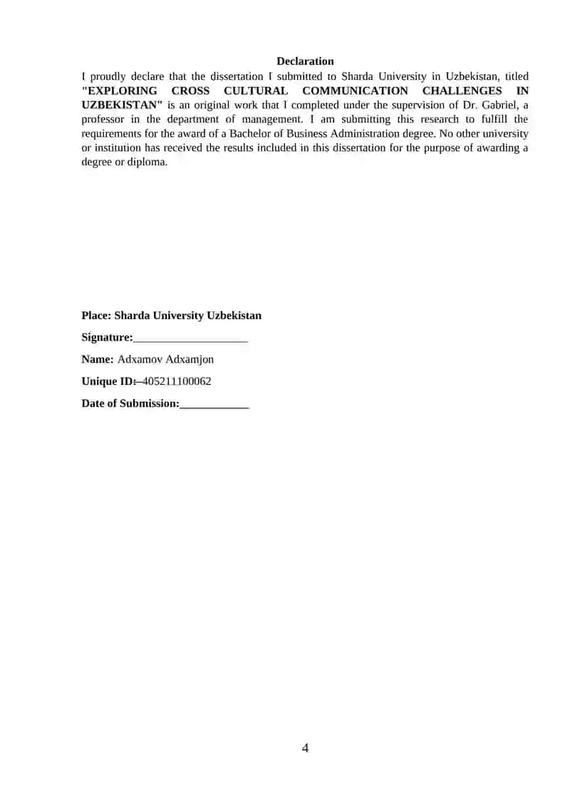 EXPLORING CROSS CULTURAL COMMUNICATION CHALLENGES IN UZBEKISTAN 4