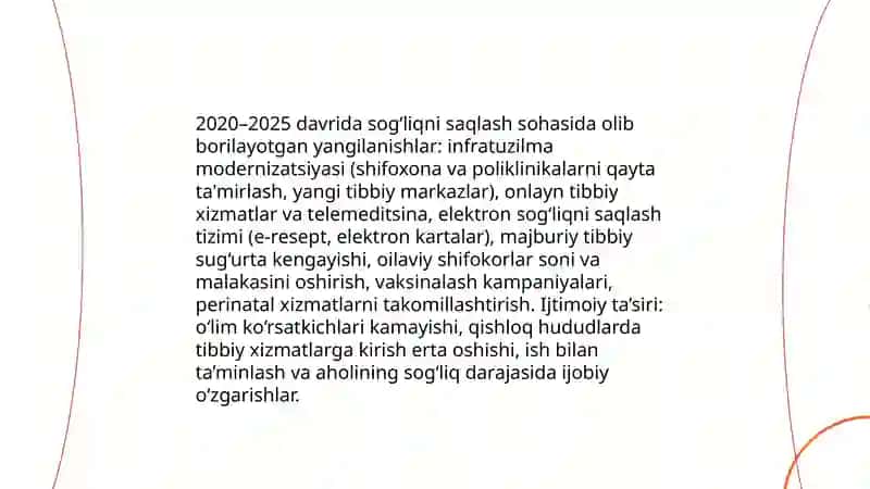 O‘zbekistonda Ijtimoiy Sohada Amalga Oshirilayotgan O‘zgarishlar 4