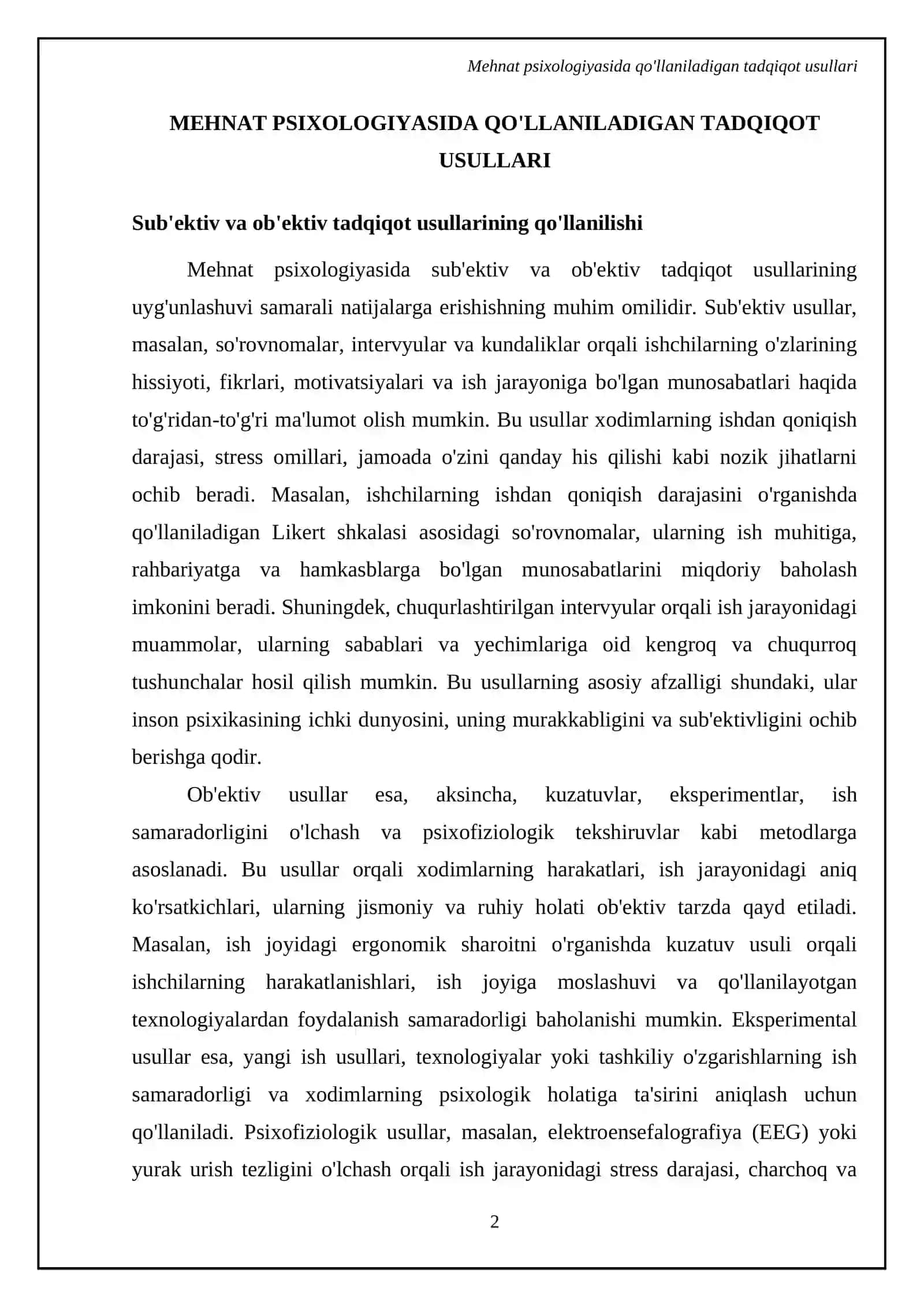 Mehnat psixologiyasi metodlari va ularning mohiyati 4