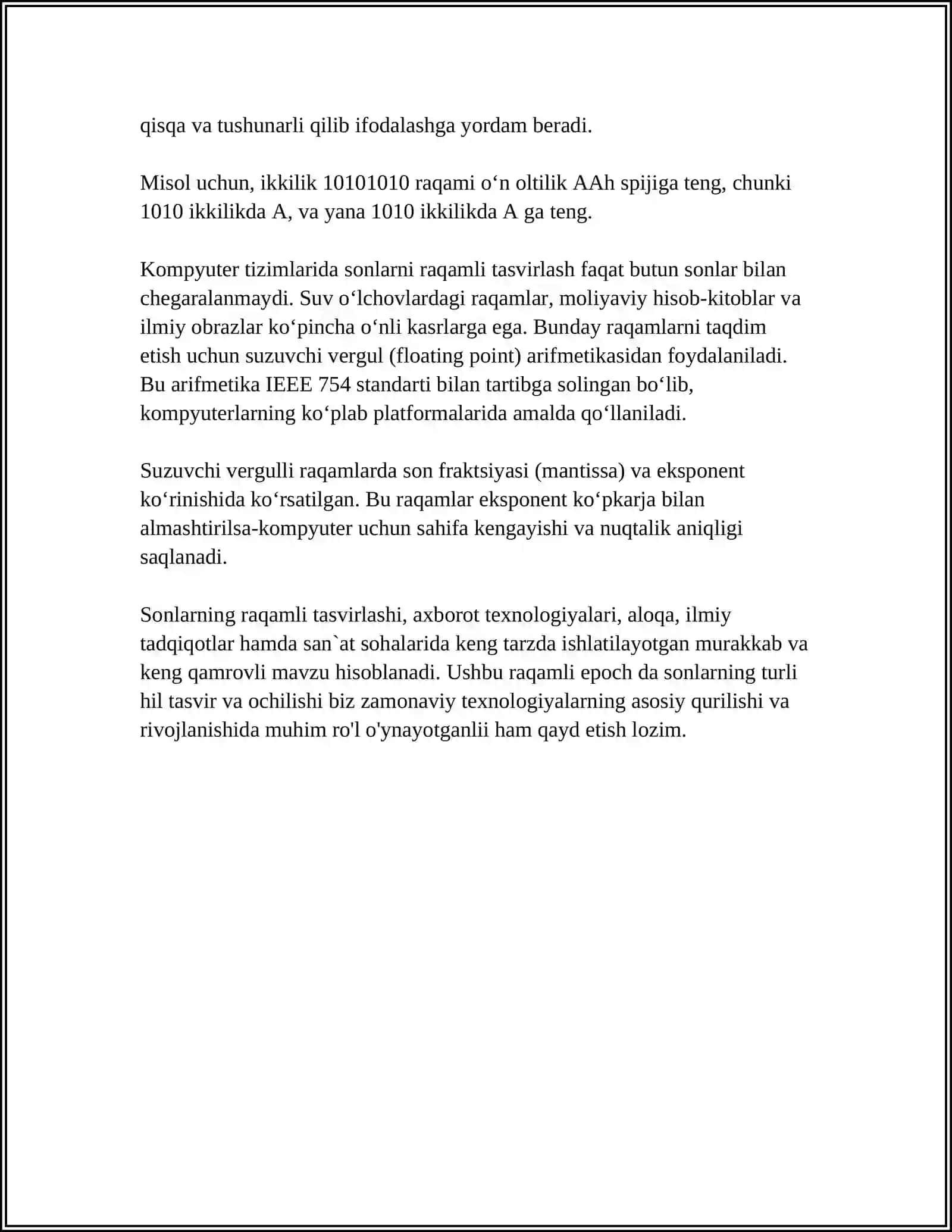 KOMPYUTERDA SONLARNI TASVIRLASH VA QAYTA ISHLASH 4
