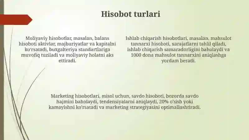 Hisobot tushunchasi 4
