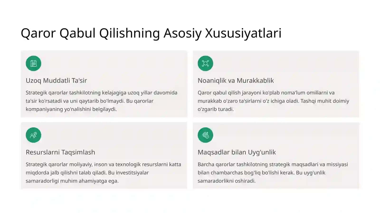 Boshqaruv hisobidagi qarorlar qabul qilish modellari 4