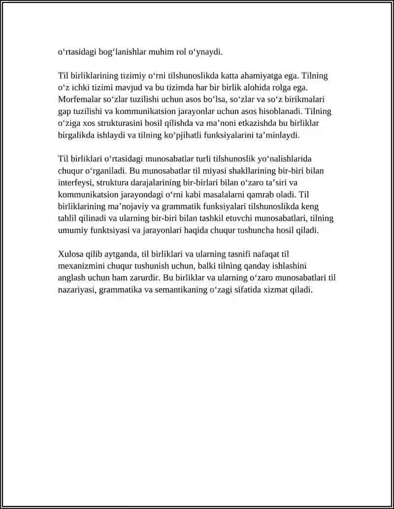 TIL BIRLIKLARI O‘RTASIDAGI MUNOSABATLAR HAQIDA REFERAT 4