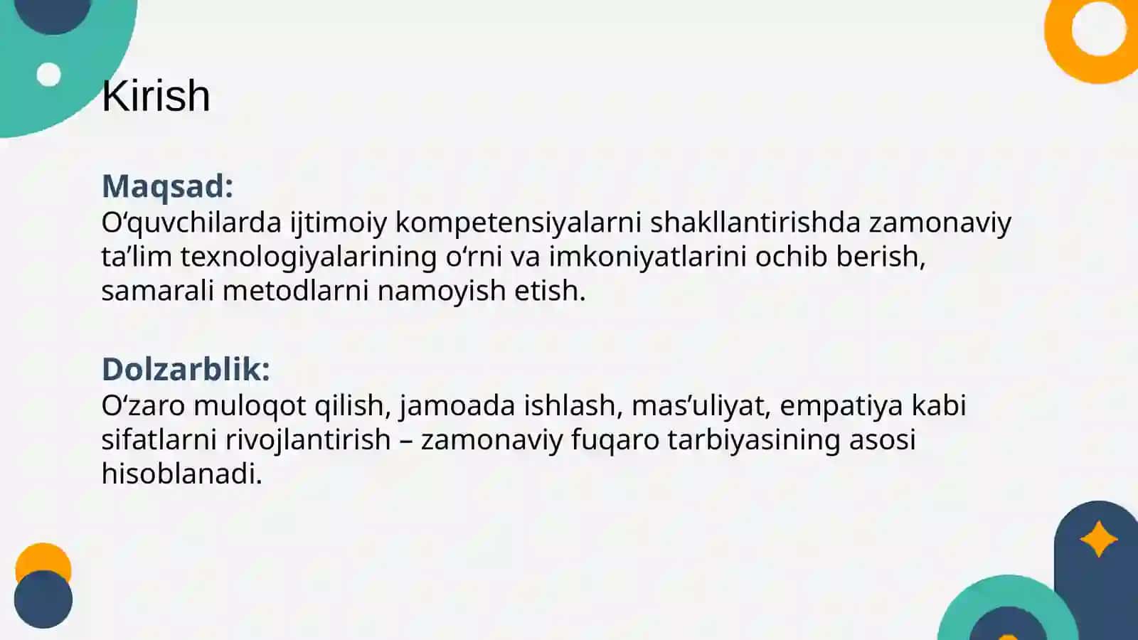 O‘quvchilarni ijtimoiy kompetensiyalarini rivojlantirishda tarbiyaning ahamiyati 4