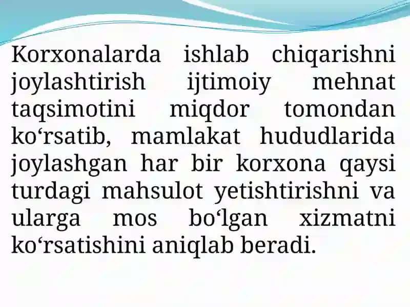Sanoat ishlab chiqarishni joylashtirish 4