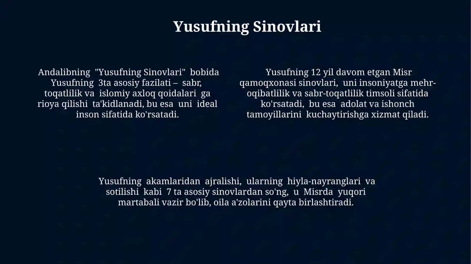 Andalibning "Yusuf va Zulayho" dostoni 4