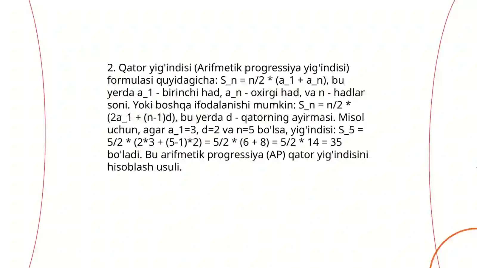Musbat hadli sonli qatorlar 4