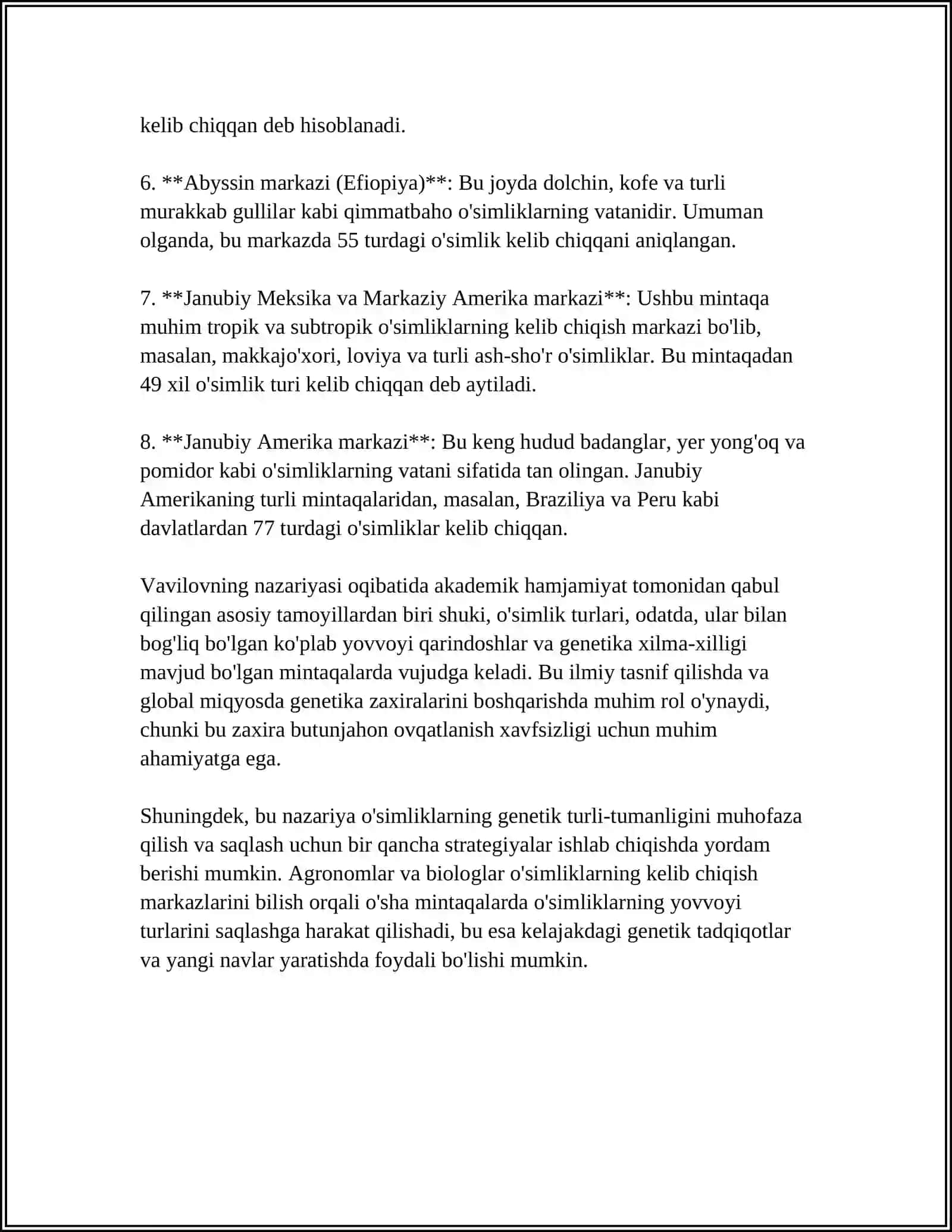 Osimliklarning kelib chiqish markazlari 4
