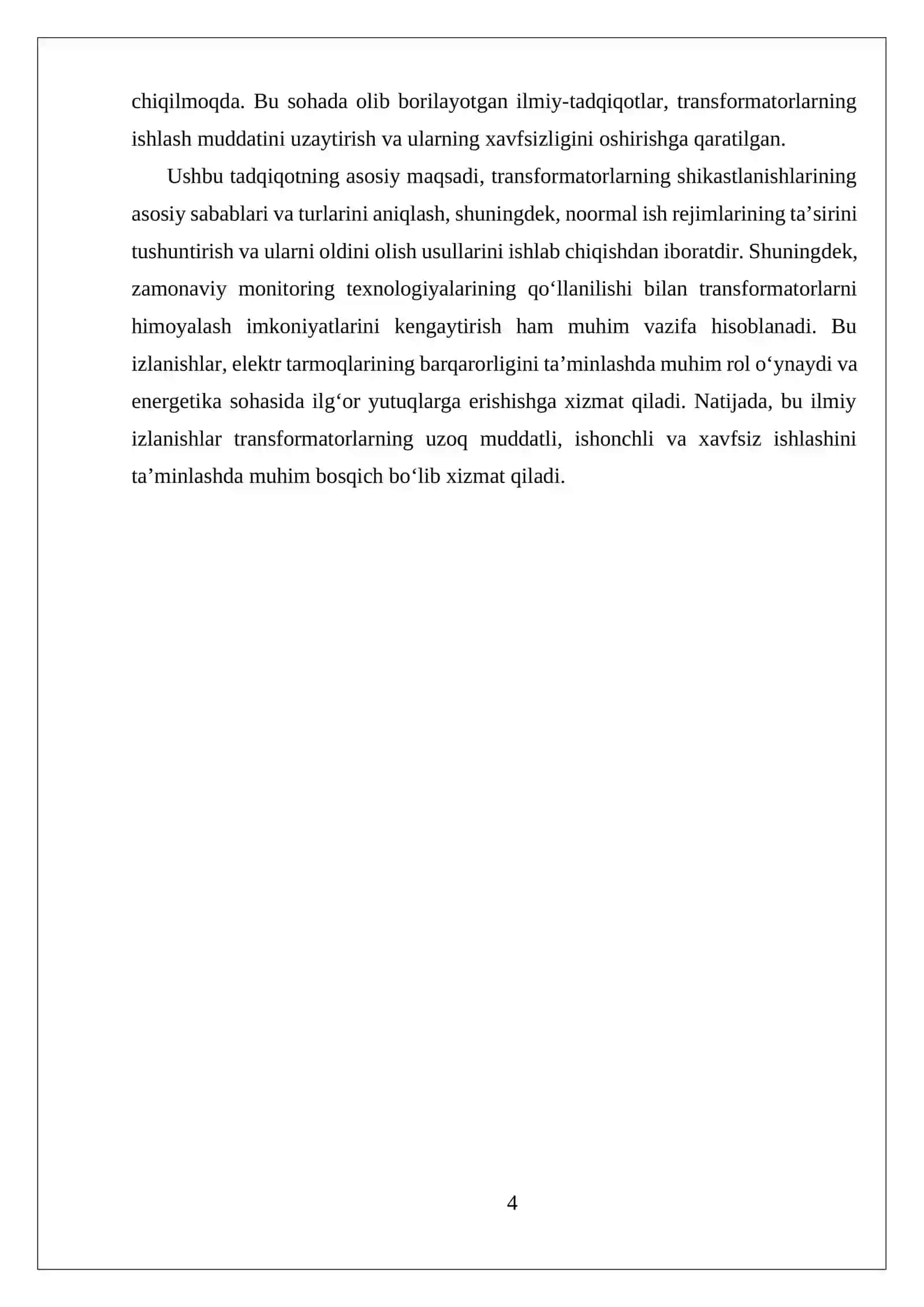 TRANSFORMATORLARDA SHIKASTLANISHLAR VA NONORMAL ISH REJIMLARI 4