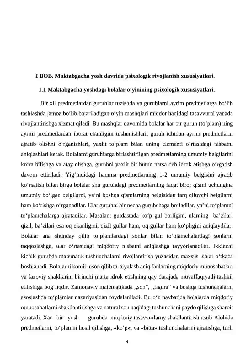 Maktabgacha yoshdagi bolalarda predmetlar miqdorini idrok qilish 4
