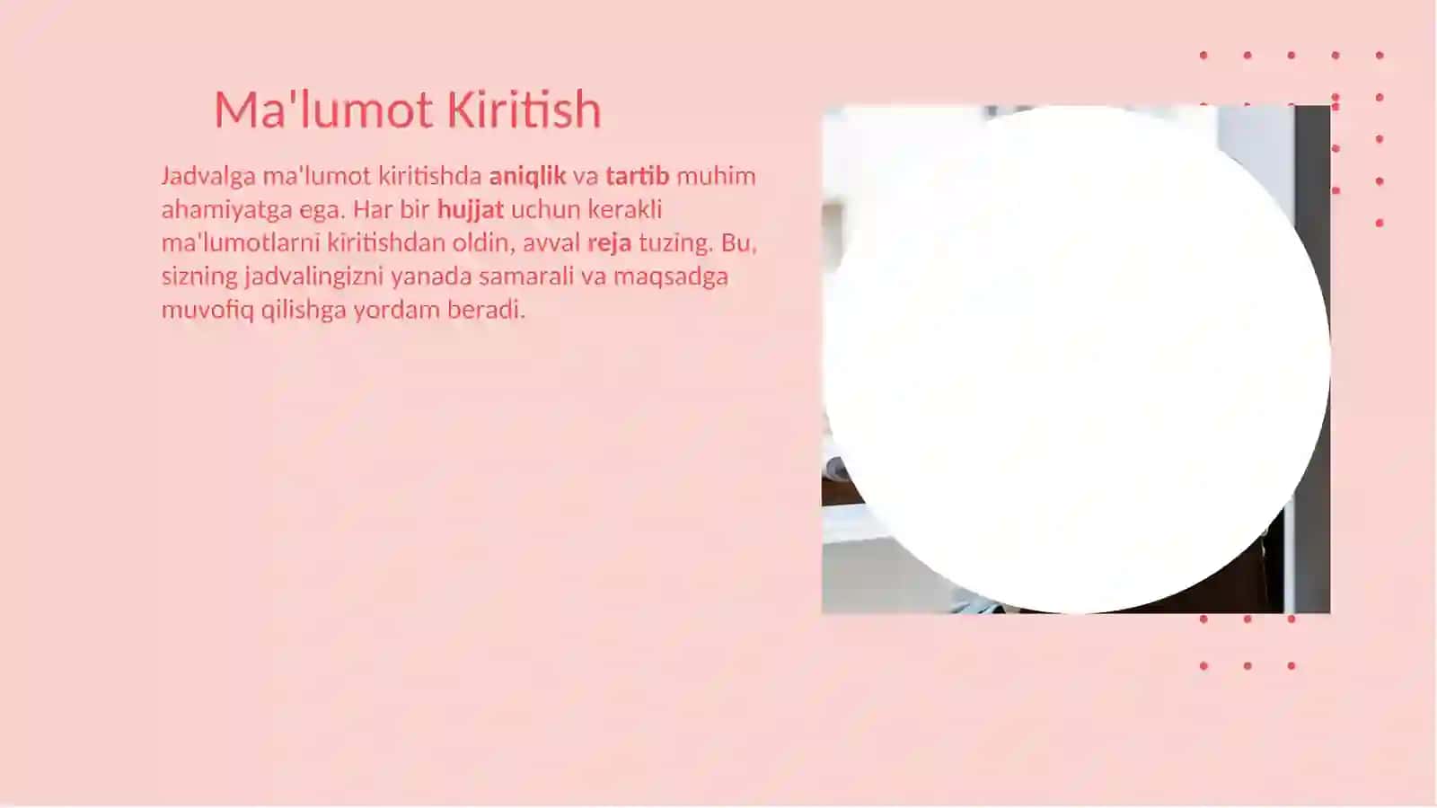 Jadvallar Yaratish va Ular Bilan Ishlash Usullari 4