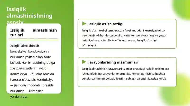 Issiqlik Almashinish va Fure Qonuni 4
