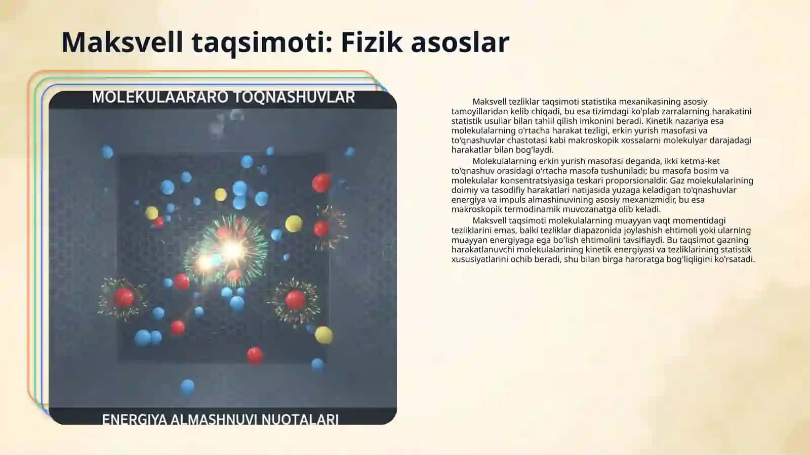 Turli koʻrinishdagi Maksvell tezliklari taqsimotini yozing va tushuntiring 4