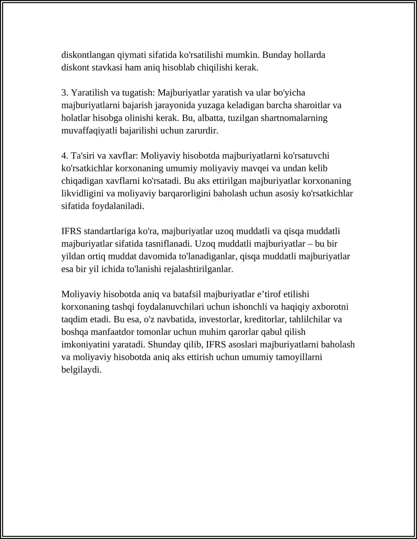Moliyaviy hisobotning xalqaro standartlarida majburiyatlarni hisoblash 4