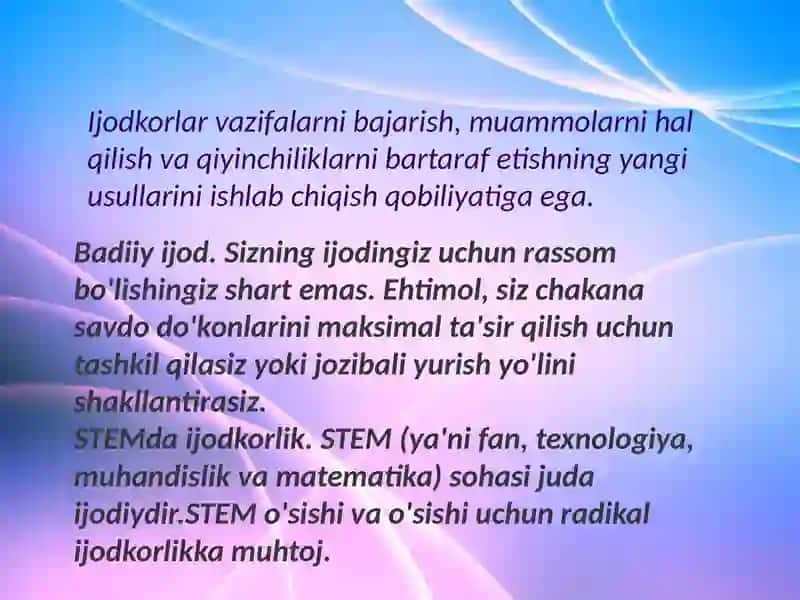 Soft skills – ijodiy fikrlash axborotni tuzish 4