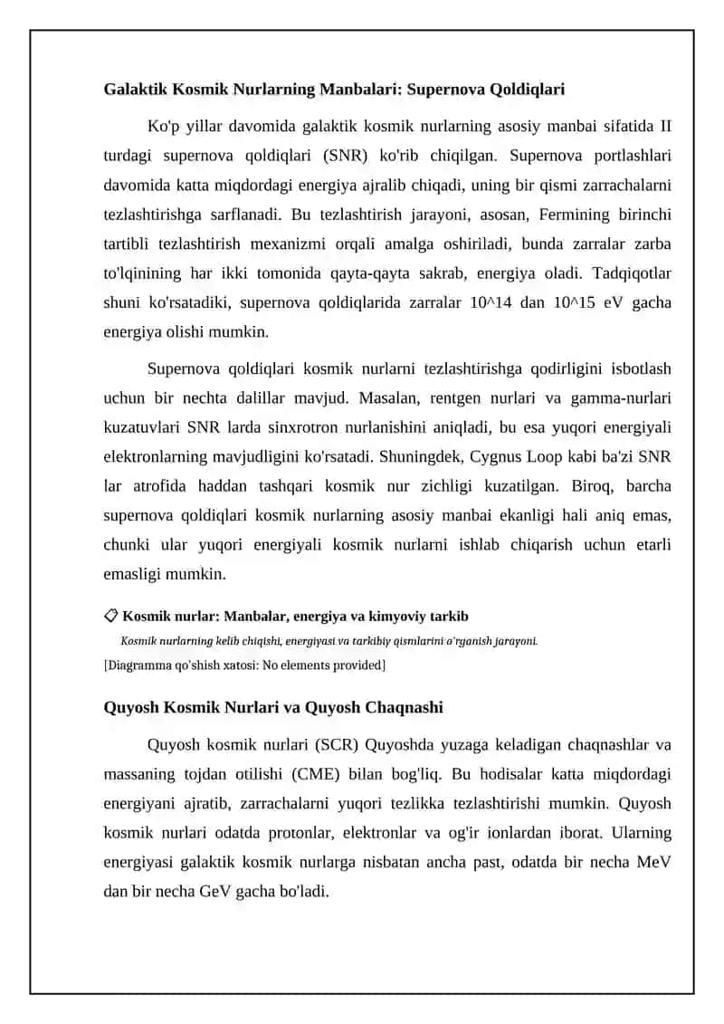 Koinot nurlari.Koinot nurlarining manbalari,energiyasi va kimyoviy tarkibi 4