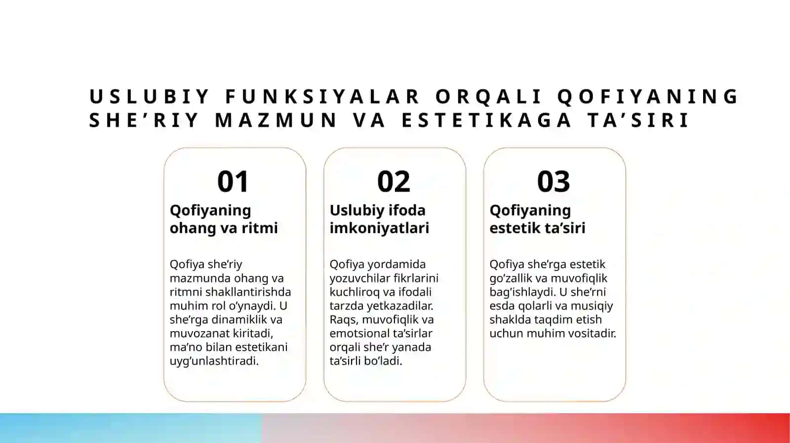 Qofiya, radif va hojib qoʻllangan baytlar tahlili 4