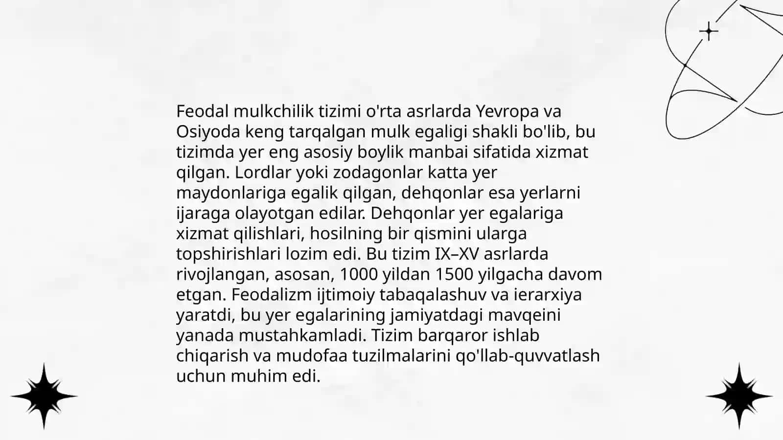 Feodal jamiyatning iqtisodiy asoslari 4