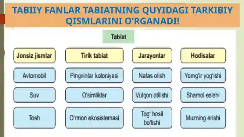 Tabiiy fanlar nazariyasi va metodlarining predmeti maqsadi vazifalari. Tabiiy fanlar shakllanishi va 4