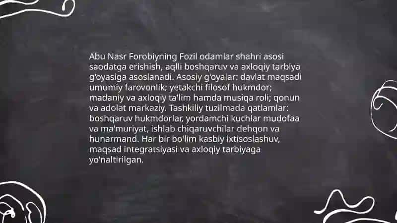 Abu Nasr Forobiy Fozil odamlar shahri 4