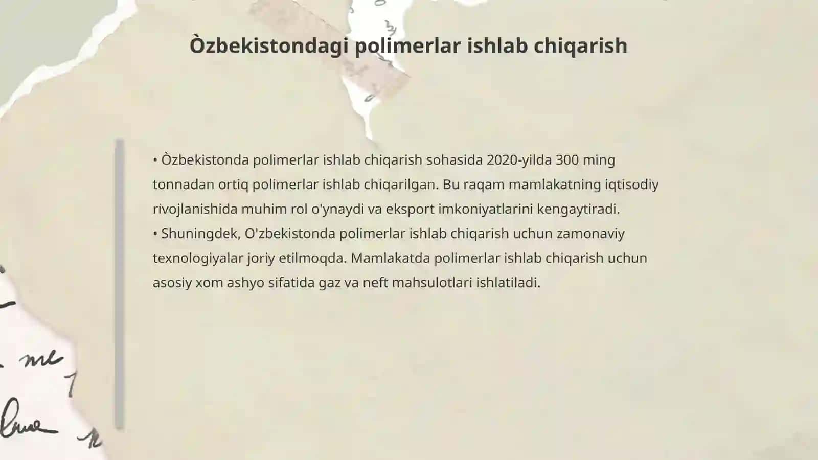 O'zbekistonda polimerlar kimyosi va uning istiqbollari 4