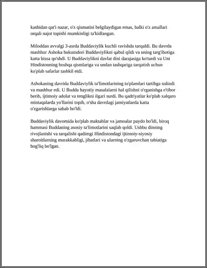 Mavzu: BUDDAVIYLIK DININING PAYDO BOʻLISH TARIXI, ASOSIY TAʼLIMOTLARI, OQIMLARI VA MANBALARI 4